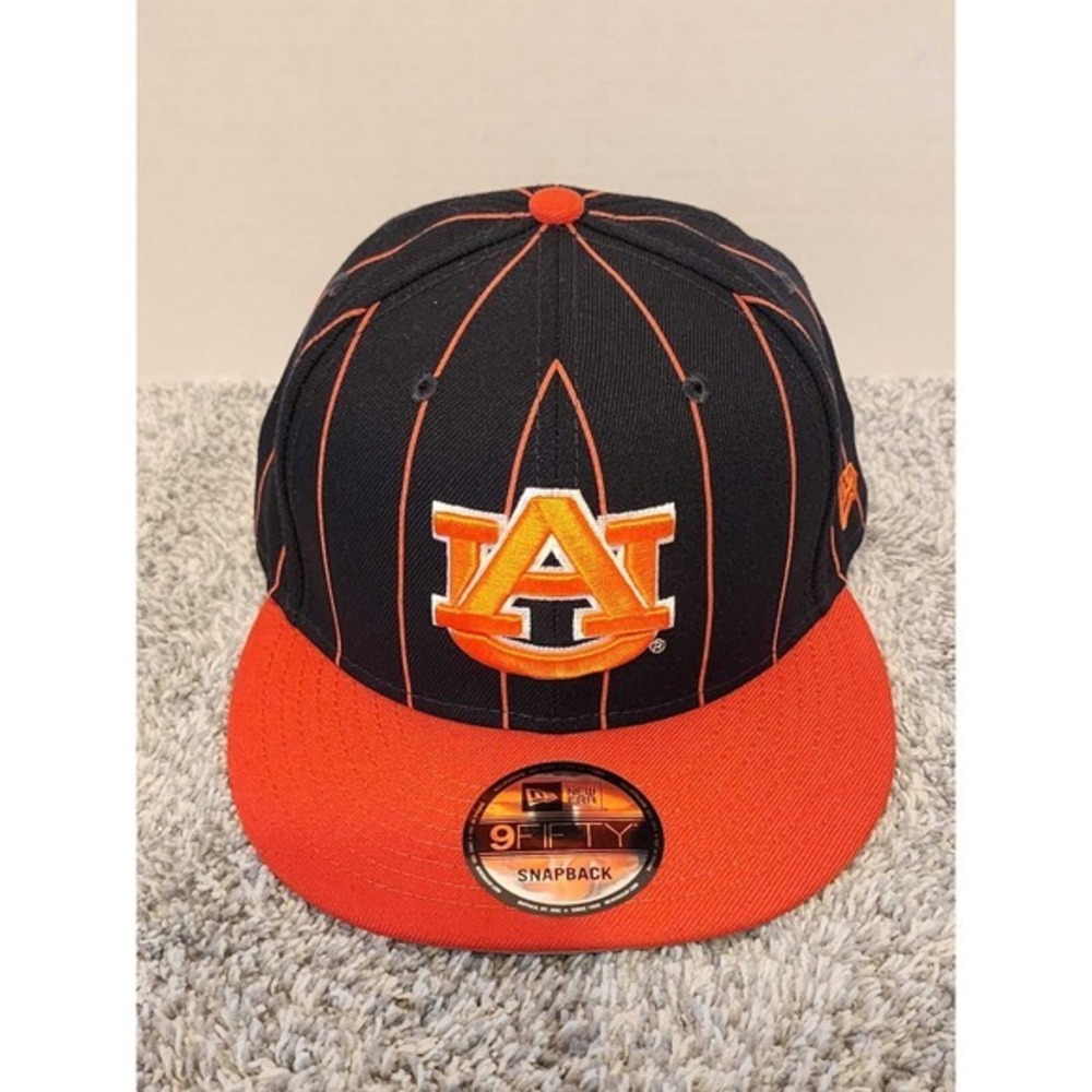 New Era 9FIFTY Auburn Tigers NCAA Pinstriped Vintage Snapback Cap Hat NWT Orange